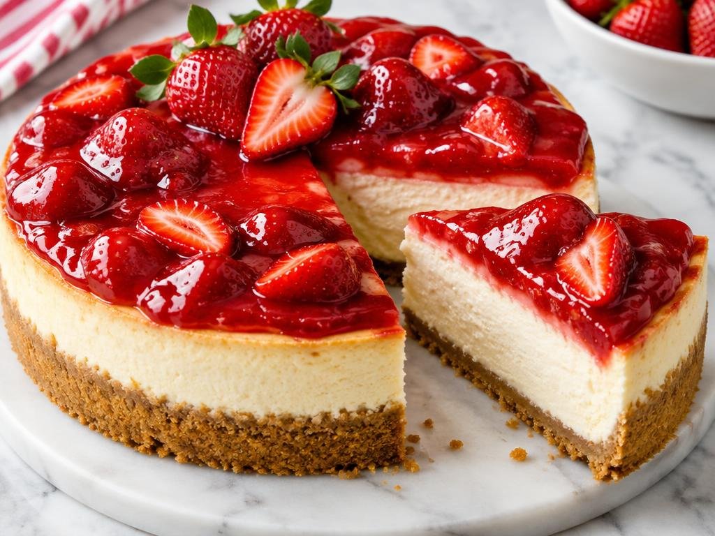 Strawberry New York cheesecake